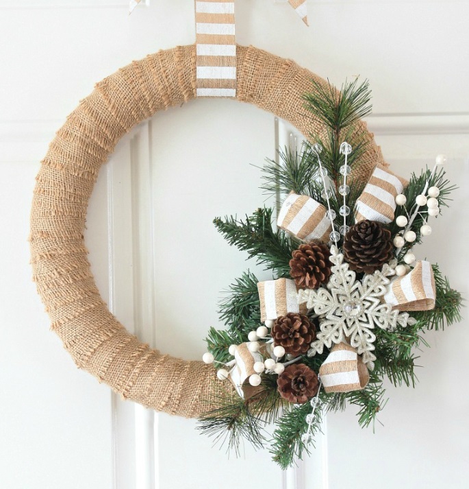 Burlap Christmas Wreath