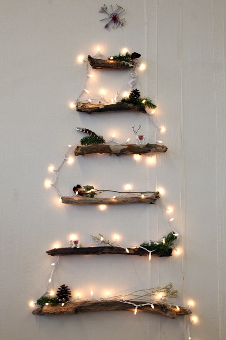 DIY Lighted Twig Christmas Tree