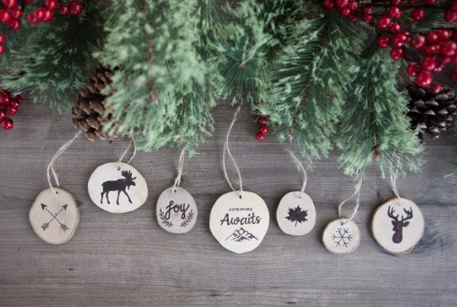 Faux Wood Burned Ornaments