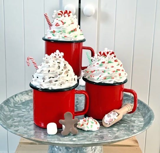 How To Make Faux Whipped Cream Mug Toppers - Something Turquoise