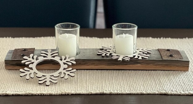 Christmas Candle Holder Centerpiece