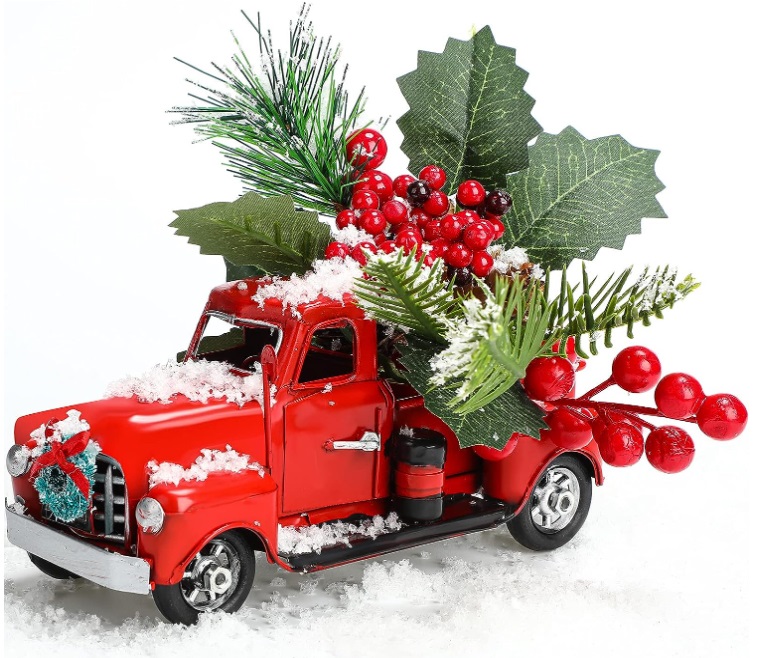 Christmas Vintage Red Truck Decor