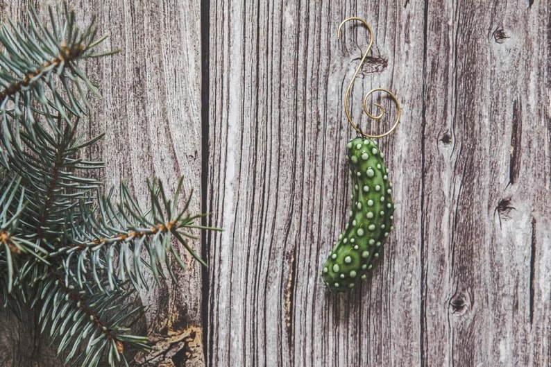 Pottery pickle ornament