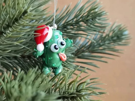 Funny animal glass pickle ornament