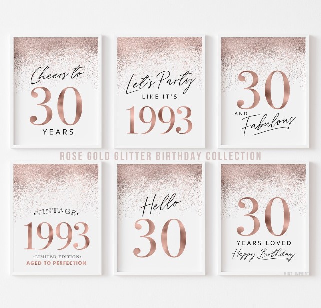 Printable 30 Birthday Signs
