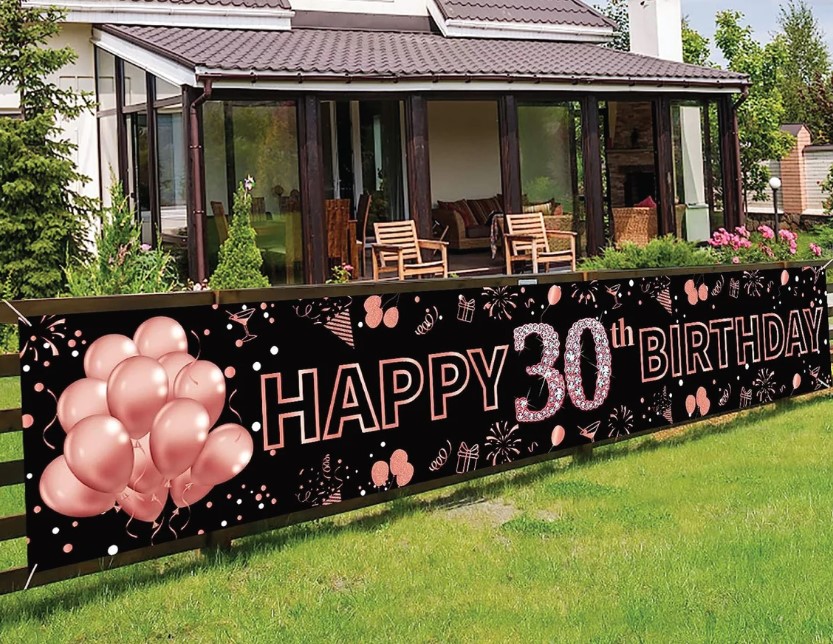 30th Birthday Party Decorations for Her Rose Gold Dirty Thirty Banner  Balloon Dirty 30 Sash Cake Topper for 30 Years Old Birthday Party Supplies