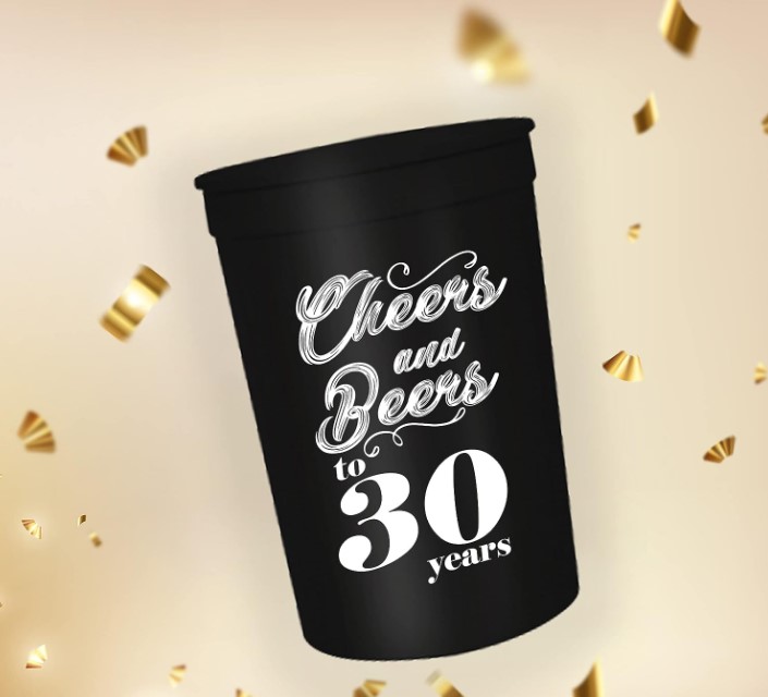 Cheers and Beers to 30 Years Birthday Party Cups
