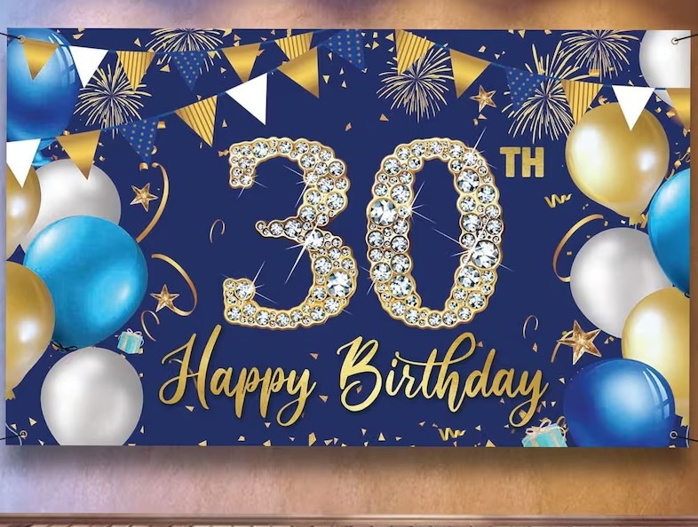 30th Birthday Banner Backdrop
