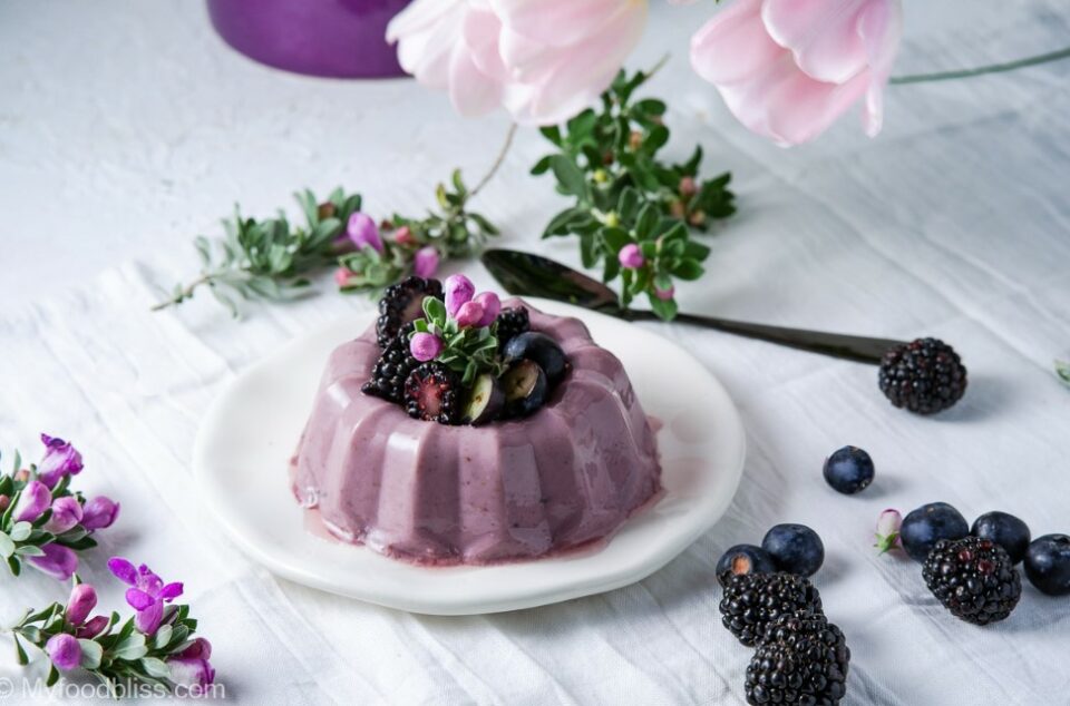 Lavender and Blueberry Panna Cotta