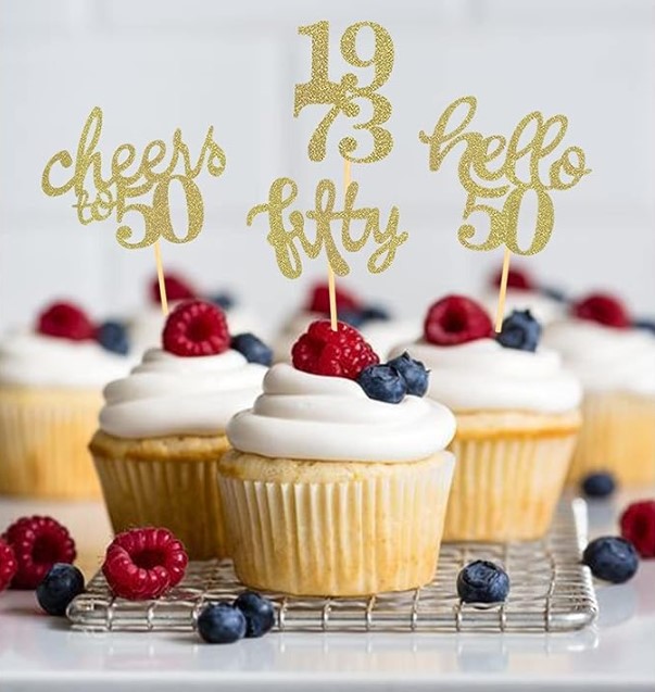 50th birthday cupcake toppers
