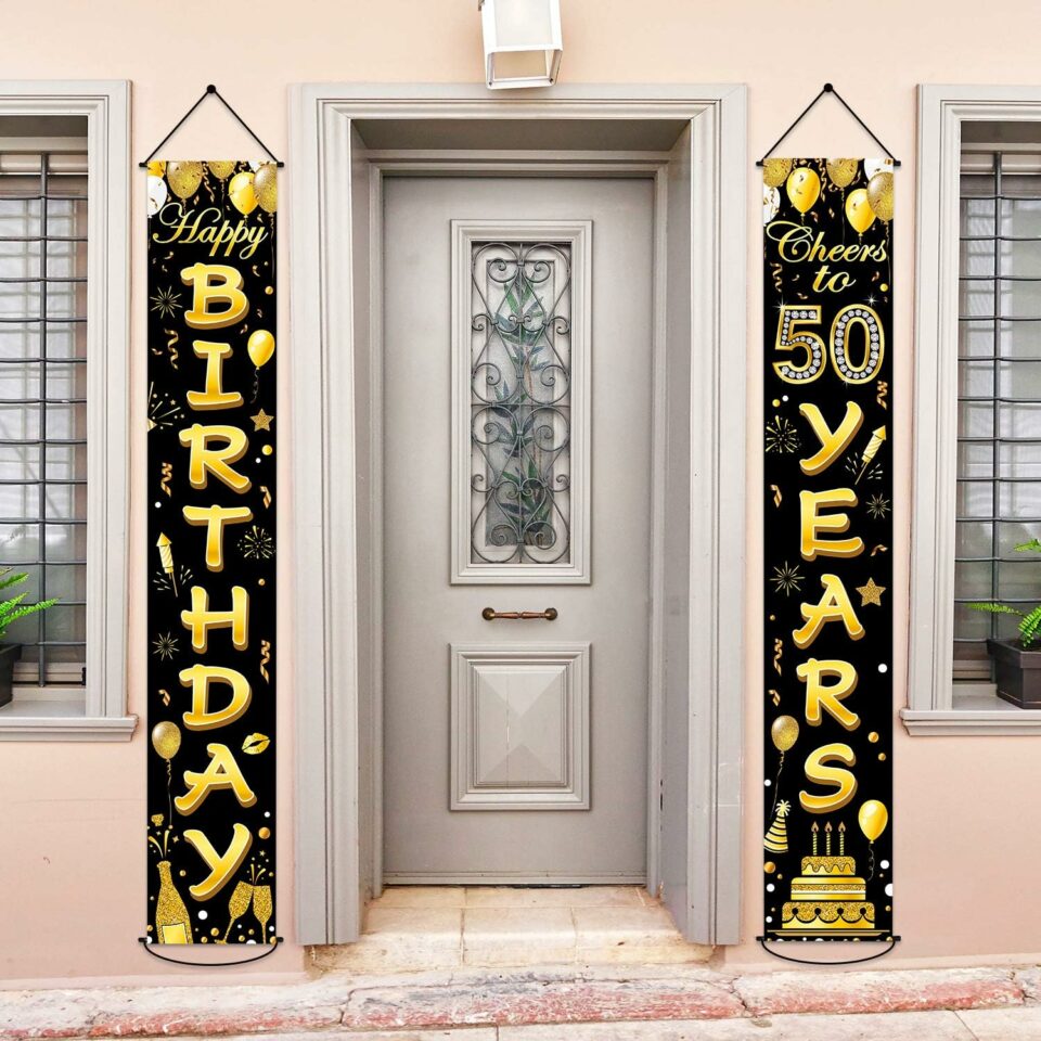 Black gold welcome porch
