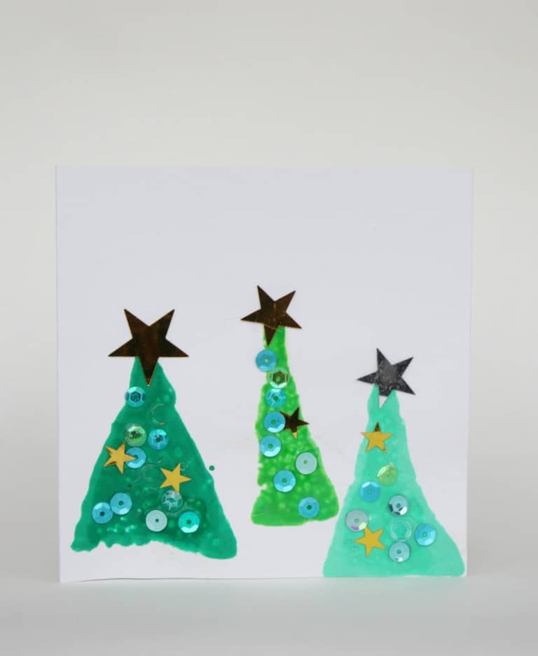 Sponge Printed Christmas Card