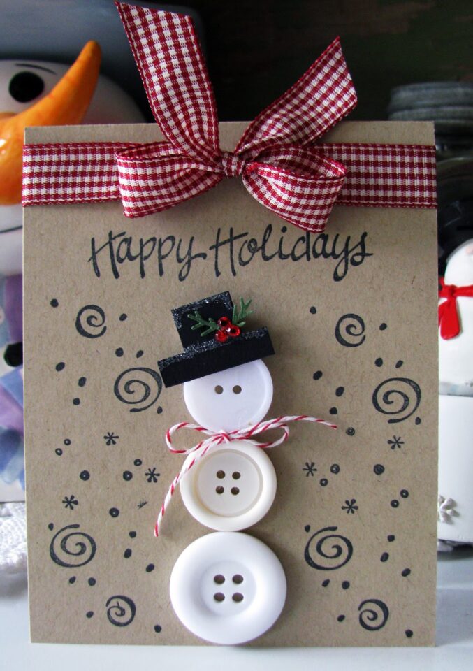 Button Snowman Card