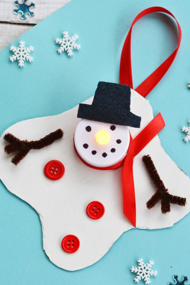 Melted Snowman Tea Light Card