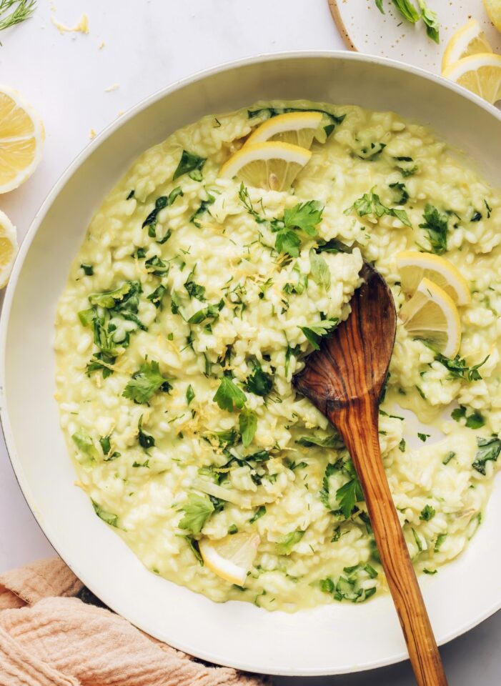 Lemony Risotto with Fresh Herbs & Garlic