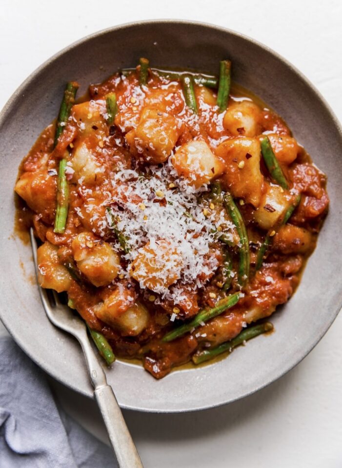 Vodka Sauce and Green Bean Cauliflower Gnocchi