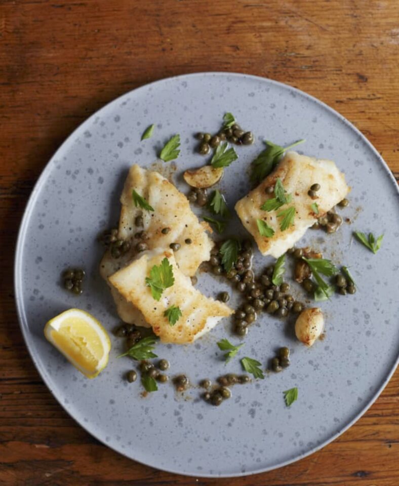 Skillet Cod with Lemon and Capers