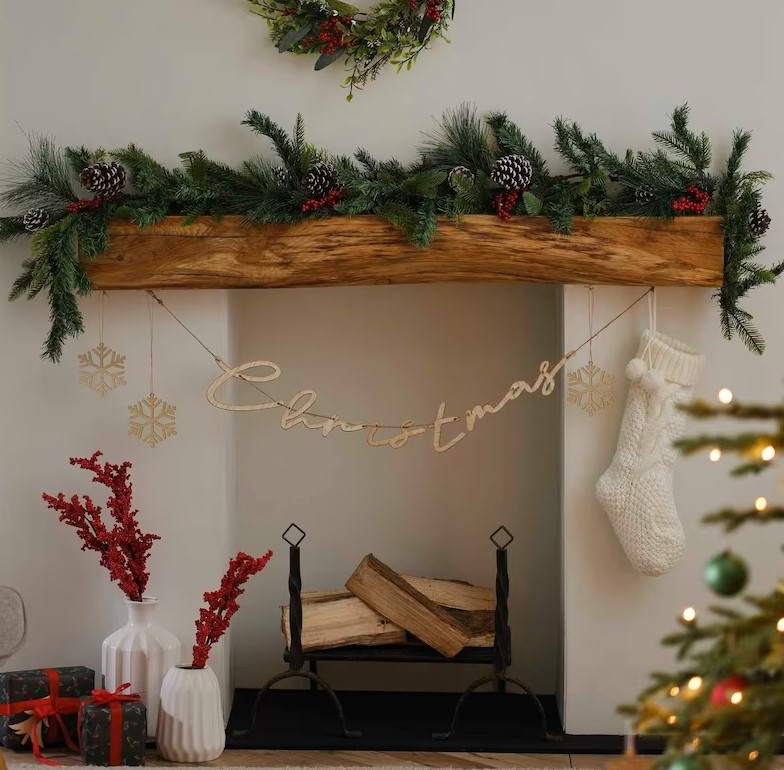 Foliage Berries Fireplace Decor