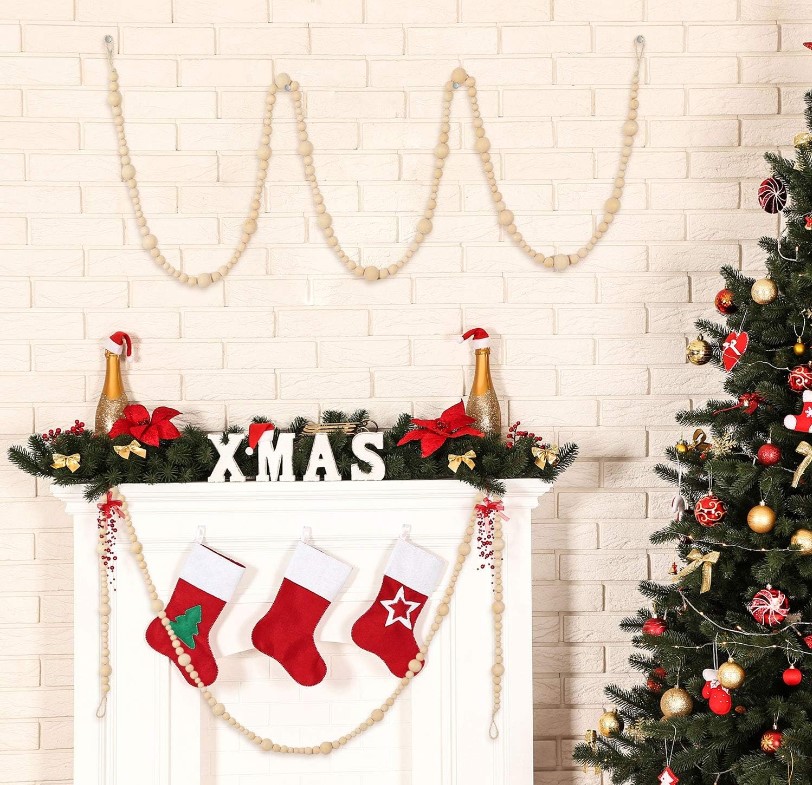 Christmas Wooden Beaded Garland