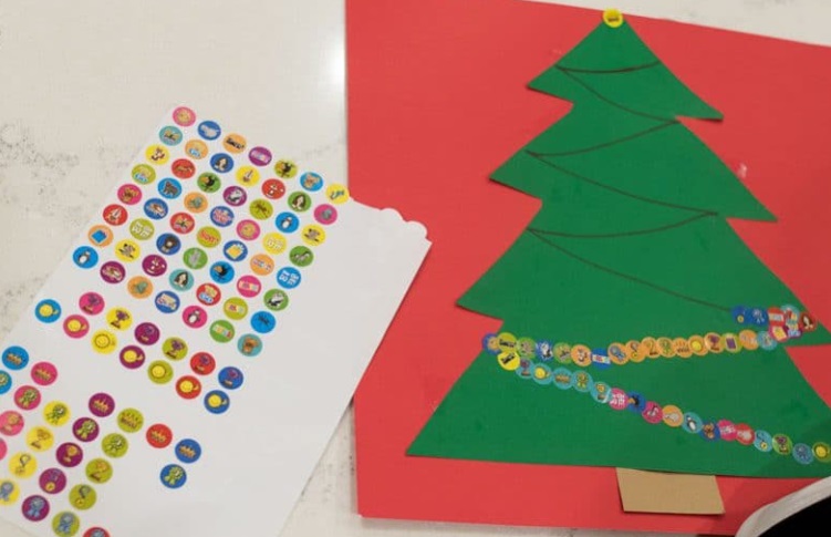 Sticker Christmas Tree Craft