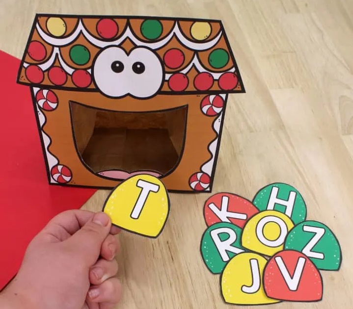 Gingerbread House Letter Recognition Activity