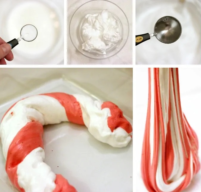 Fluffy Candy Cane Shaving Cream Slime