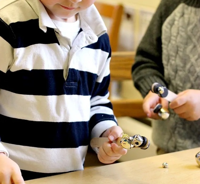 Preschool Magnet Science with Jingle Bells