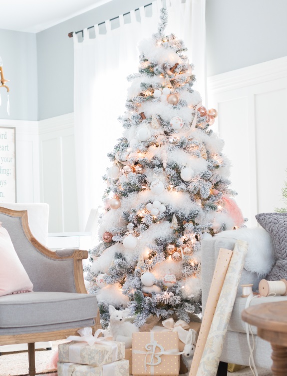 Blush and Copper Christmas Tree