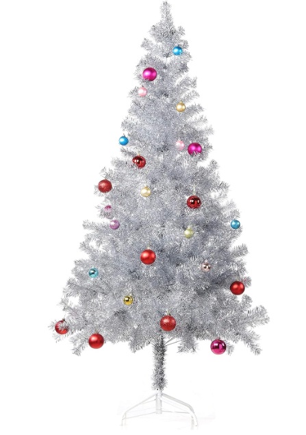 Silver Tinsel Christmas Tree