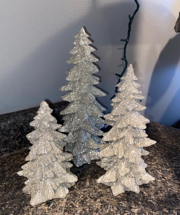 Silver Glittered Christmas Trees