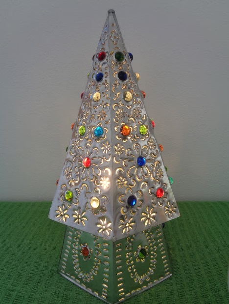 Mexican Silver Tin Christmas Tree