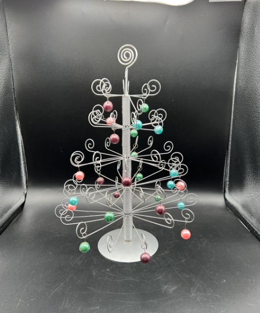 Tabletop Christmas Tree Silver Metal 