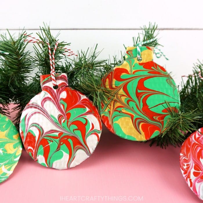 Marbled Christmas ornaments