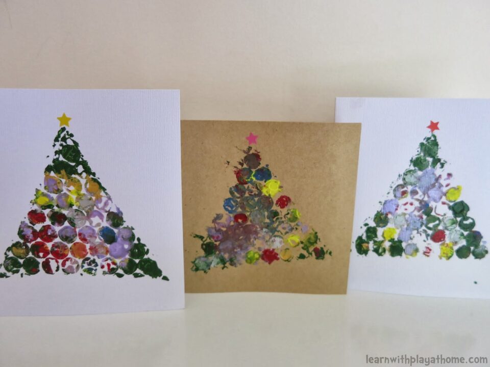 Simple bubblewrap Christmas cards
