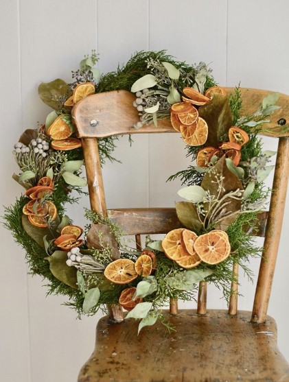 Dried Oranges & Greenery Wreath