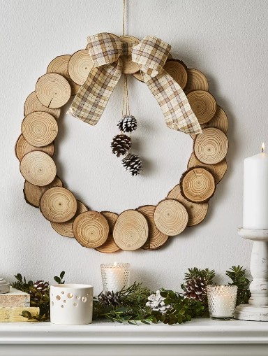 Farmhouse Wood Slice Wreath