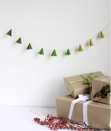 Easy Paper Christmas Tree Garland