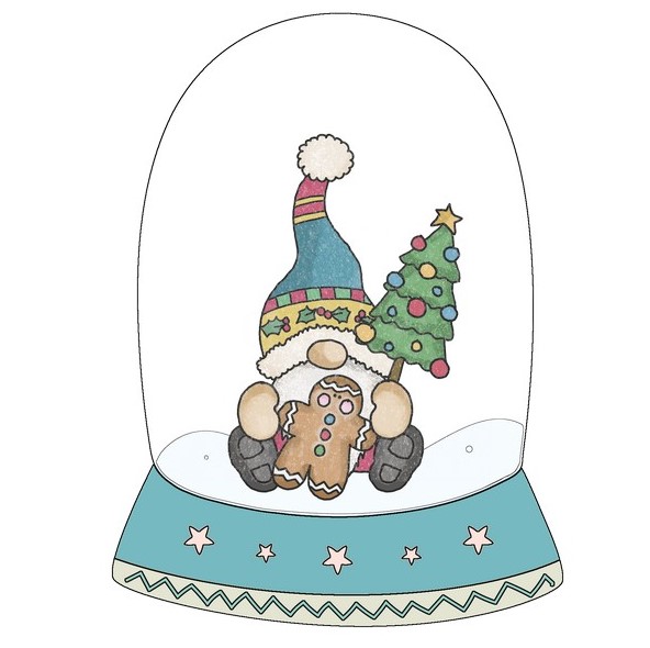 Gnome inside Snow Globe