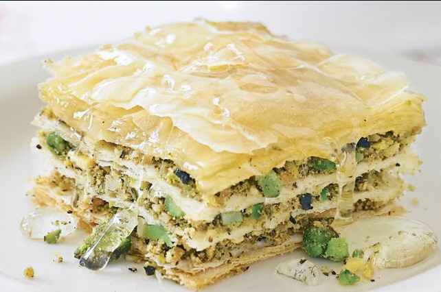 Pistachio Almond Lasagna