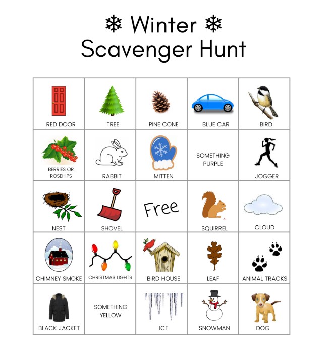 Go on a winter scavenger hunt
