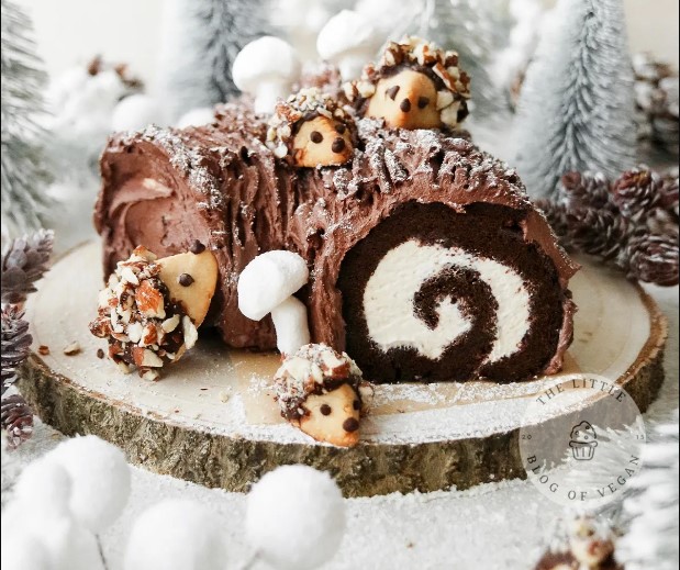 Vegan chocolate Yule Log
