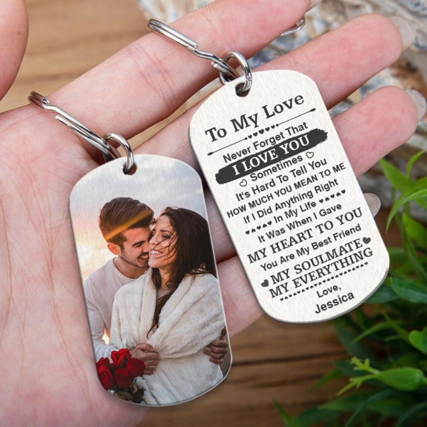 Boyfriend 1st Anniversary Gift - Anniversary Gifts for Boyfriend 1 Year - Love You Till The End of Time Luxury Dog Tag Necklace Military Chain / No