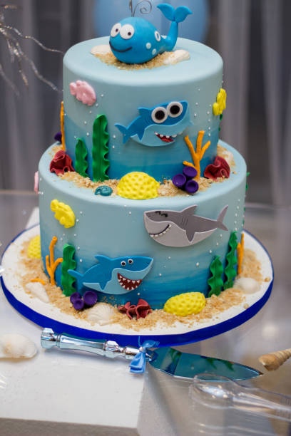 Birthday Cake with a Shark Theme