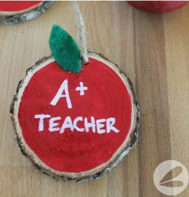 Wooden Apple Ornament