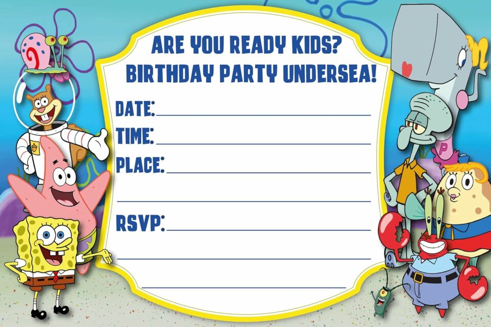 SpongeBob invitations
