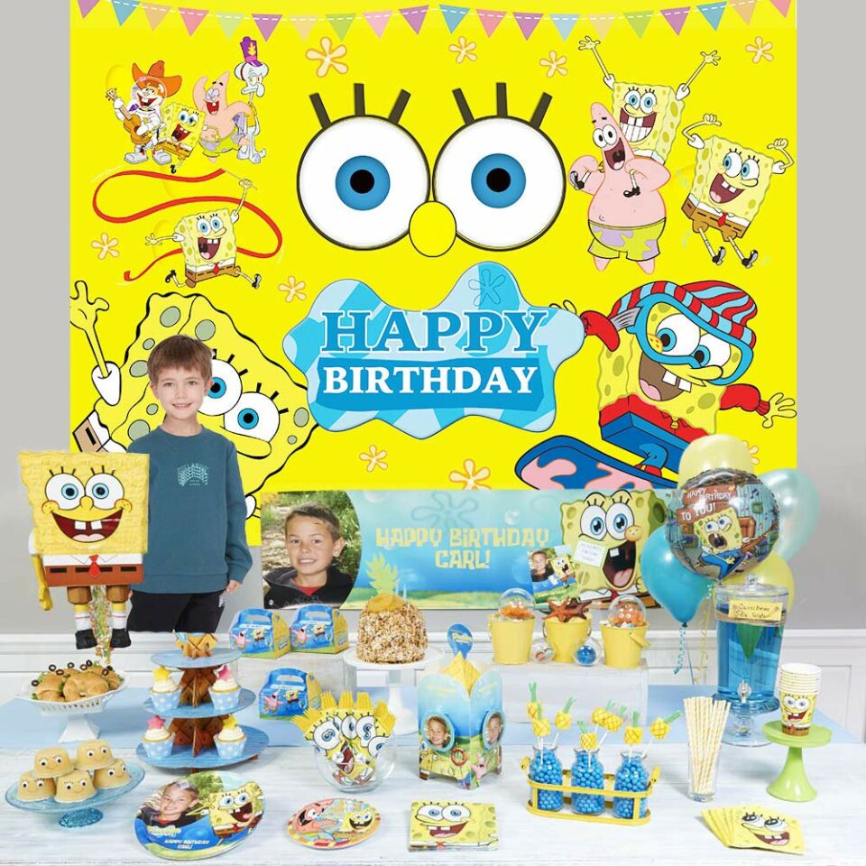  Spongebob Party Supplies Set Serves 16 Guests Spongebob  Party Decorations