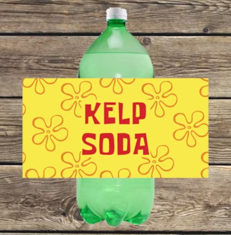 SpongeBob Kelp soda label
