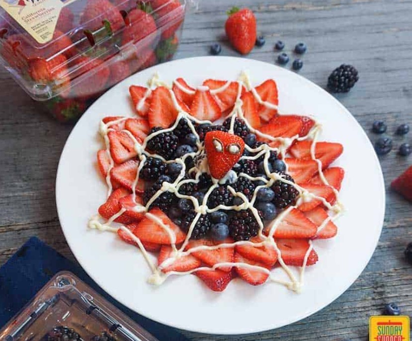 Spiderman berry platter
