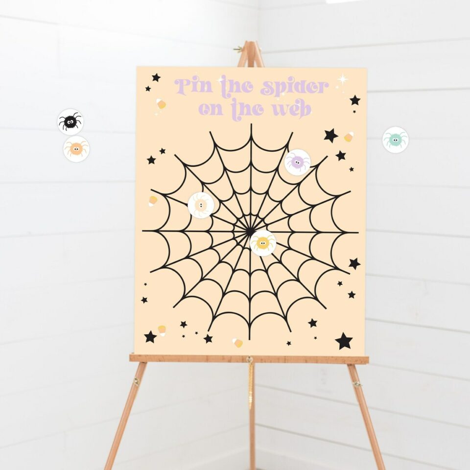 Pin the spider on the web game
