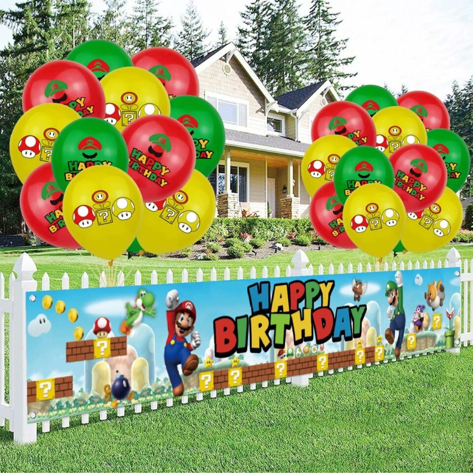 Super Mario garden banner